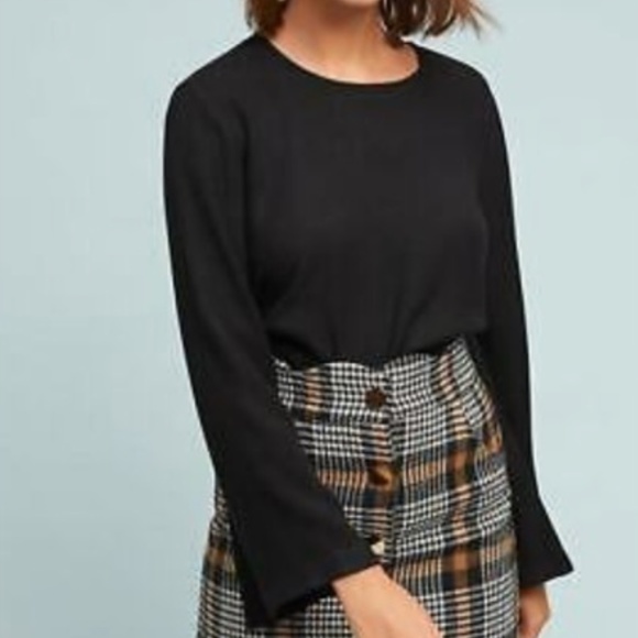 Anthropologie Tops - 🟣 BOGO! Cloth & Stone Black Top With Bell Sleeves
